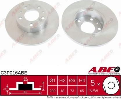 ABE C3P016ABE - Fren diski parts5.com