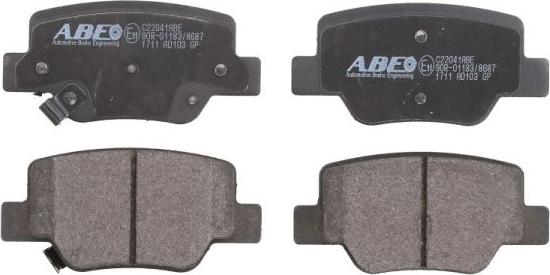 ABE C22041ABE - Komplet kočnih obloga, disk kočnica parts5.com