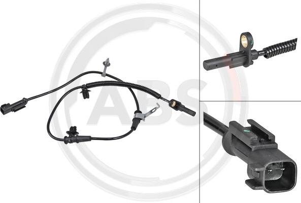 A.B.S. 30168 - Sensor, revoluciones de la rueda parts5.com