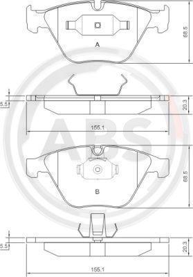 A.B.S. 37346 - Komplet kočnih obloga, disk kočnica parts5.com