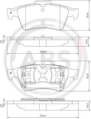 A.B.S. 37216 - Piduriklotsi komplekt,ketaspidur parts5.com