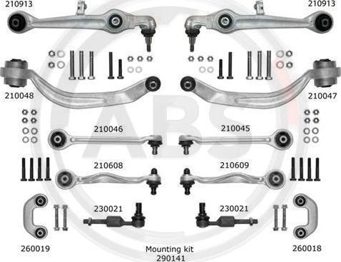 A.B.S. 219902 - Kit de réparation, bras triangulaire parts5.com