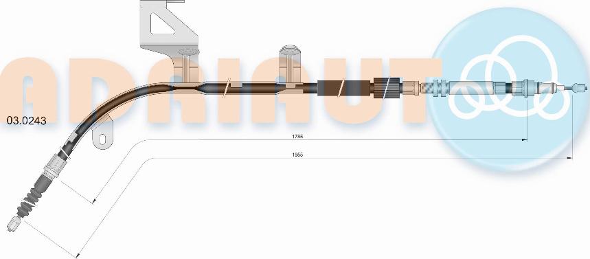 Adriauto 03.0243 - Huzal, rögzítőfék parts5.com