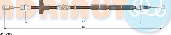 Adriauto 03.0253 - Ντίζα, φρένο ακινητοποίησης parts5.com