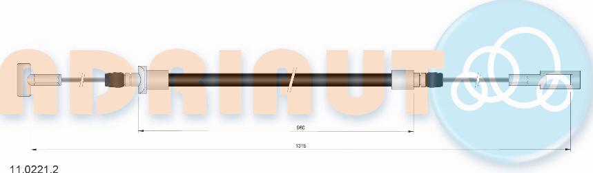 Adriauto 11.0221.2 - Cable de accionamiento, freno de estacionamiento parts5.com