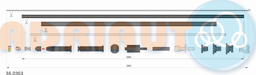 Adriauto 35.0353 - Тросик газа parts5.com