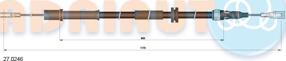 Adriauto 27.0246 - Huzal, rögzítőfék parts5.com