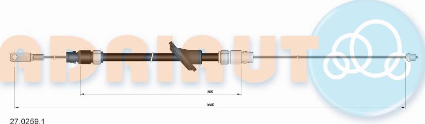 Adriauto 27.0259.1 - Ντίζα, φρένο ακινητοποίησης parts5.com