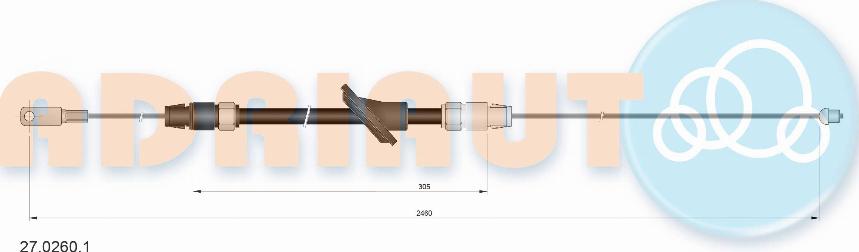 Adriauto 27.0260.1 - Ντίζα, φρένο ακινητοποίησης parts5.com