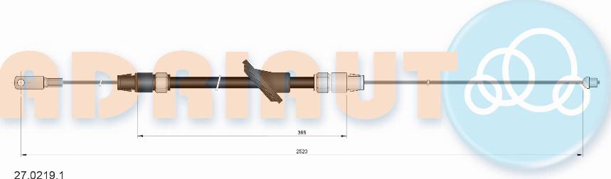 Adriauto 27.0219.1 - Ντίζα, φρένο ακινητοποίησης parts5.com