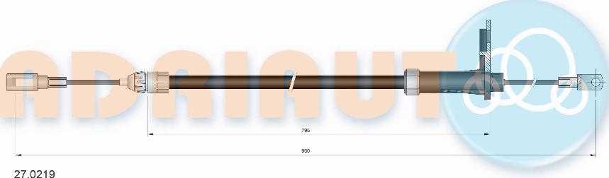 Adriauto 27.0219 - Tirette à câble, frein de stationnement parts5.com