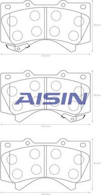 AISIN A1N156 - Juego de pastillas de freno parts5.com