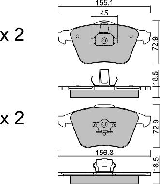 AISIN BPFO-1010 - Piduriklotsi komplekt,ketaspidur parts5.com