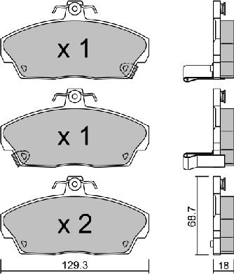 AISIN BPHO-1000 - Brake Pad Set, disc brake parts5.com