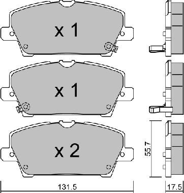 AISIN BPHO-1003 - Brake Pad Set, disc brake parts5.com