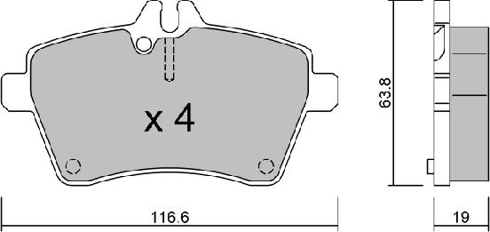 AISIN BPMB-1005 - Sada brzdových platničiek kotúčovej brzdy parts5.com