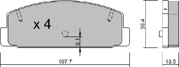 AISIN BPMZ-2901 - Juego de pastillas de freno parts5.com