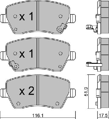 AISIN BPNI-1014 - Set placute frana,frana disc parts5.com