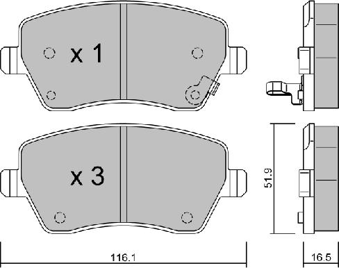 AISIN BPOP-1008 - Set placute frana,frana disc parts5.com