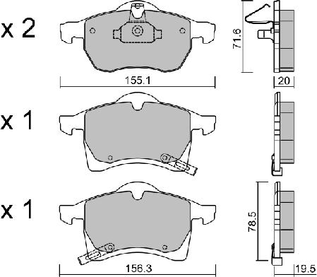 AISIN BPOP-1013 - Brake Pad Set, disc brake parts5.com