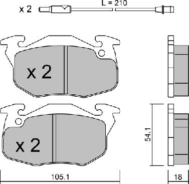 AISIN BPPE-1003 - Brake Pad Set, disc brake parts5.com