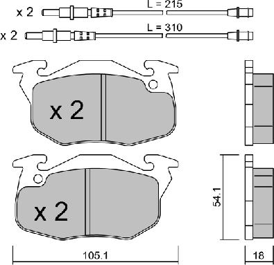 AISIN BPPE-1014 - Set placute frana,frana disc parts5.com