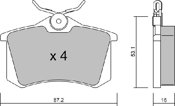 AISIN BPRE-2001 - Komplet kočnih obloga, disk kočnica parts5.com