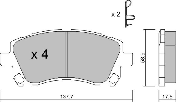 AISIN BPSB-1902 - Fékbetétkészlet, tárcsafék parts5.com