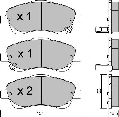 AISIN BPTO-1001 - Kit de plaquettes de frein, frein à disque parts5.com