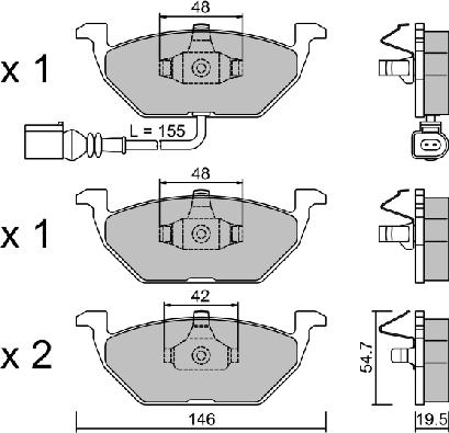 AISIN BPVW-1009 - Σετ τακάκια, δισκόφρενα parts5.com