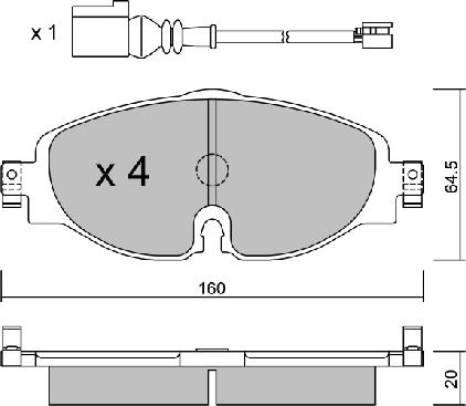 AISIN BPVW-1029 - Bremsbelagsatz, Scheibenbremse parts5.com