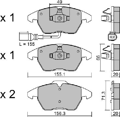 AISIN BPVW-1022 - Σετ τακάκια, δισκόφρενα parts5.com