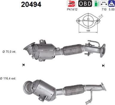 AS 20494 - Catalizador parts5.com