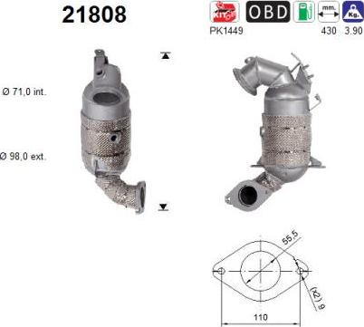 AS 21808 - Catalizador parts5.com