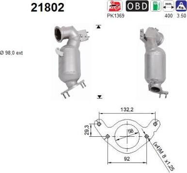 AS 21802 - Catalizador parts5.com