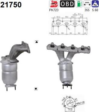 AS 21750 - Catalizador parts5.com