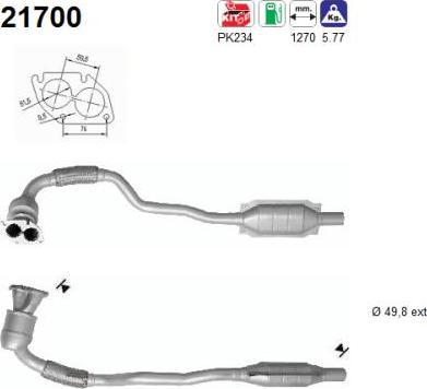 AS 21700 - Catalizador parts5.com