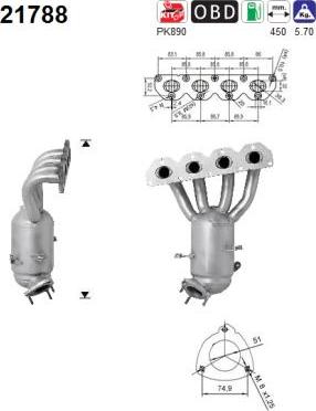 AS 21788 - Catalizador parts5.com