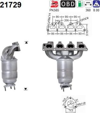 AS 21729 - Catalizador parts5.com