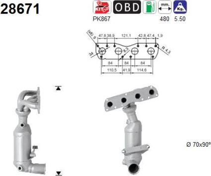 AS 28671 - Katalysator parts5.com