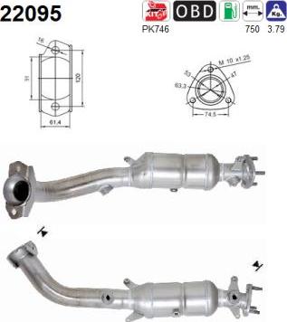 AS 22095 - Catalizador parts5.com