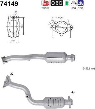 AS 74149 - Catalizador parts5.com