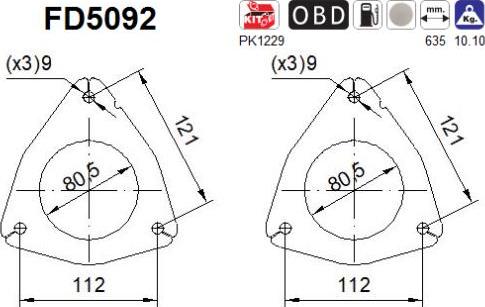 AS FD5092 - Филтър за сажди / твърди частици, изпускателна система parts5.com