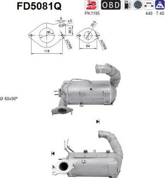 AS FD5081Q - Φίλτρο σωματιδίων / κάπνας, σύστημα απαγωγής καυσαερίων parts5.com