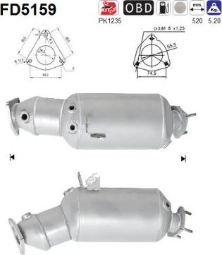 AS FD5159 - Φίλτρο σωματιδίων / κάπνας, σύστημα απαγωγής καυσαερίων parts5.com