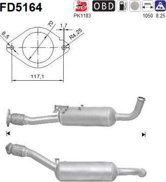 AS FD5164 - Filter za saje / delce, izpusna naprava parts5.com