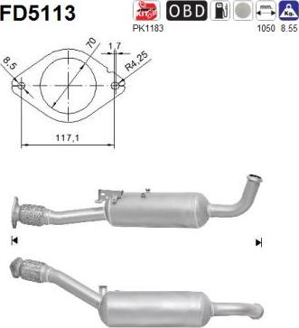 AS FD5113 - Filter za saje / delce, izpusna naprava parts5.com