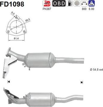 AS FD1098 - Filtru funingine / particule, sist.de esapament parts5.com