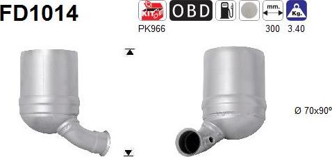 AS FD1014 - Filtr sadzy / filtr cząstek stałych, układ wydechowy parts5.com