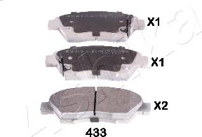 Ashika 50-04-433 - Fékbetétkészlet, tárcsafék parts5.com